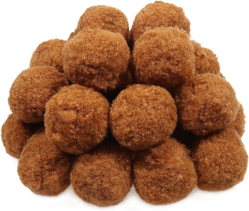 TOAOB THE ONE AND ONLY BABY TOAOB 30pcs Large Pom Poms 2 Inch Brown Craft Pom Poms Fuzzy Pompoms Balls for DIY Arts and Crafts Projects Home Decorations - Image 1